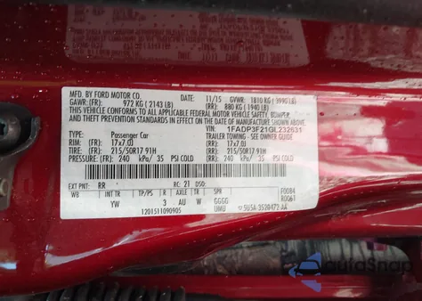 2016 Ford Focus Se from USA, damaged, VIN 1FADP3F21GL232631